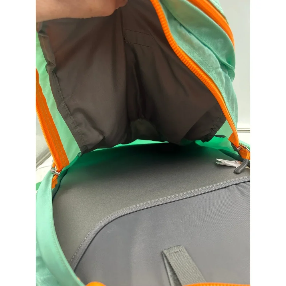 The North Face Borealis Backpack Mint Green Orange Bungee Laptop Bag Hiking